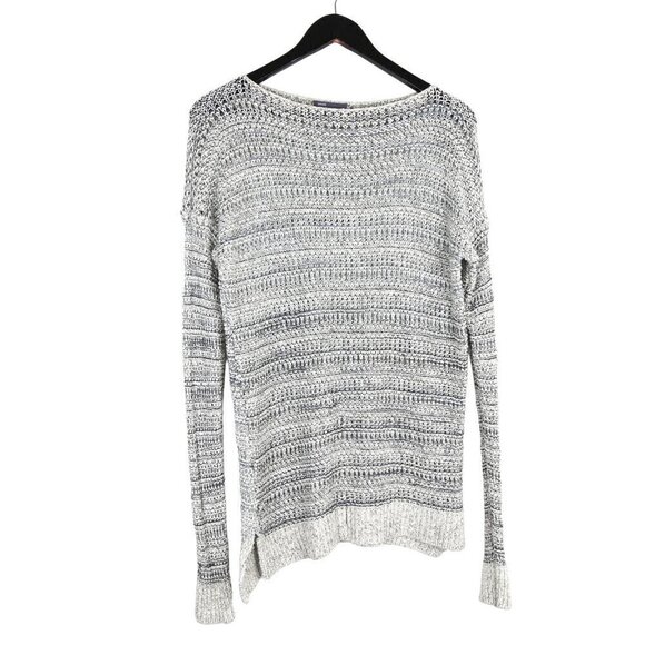 VINCE Sweater Heathered Marled Knited Scoop Neck Slouchy Fit Grey - Picture 1 of 5